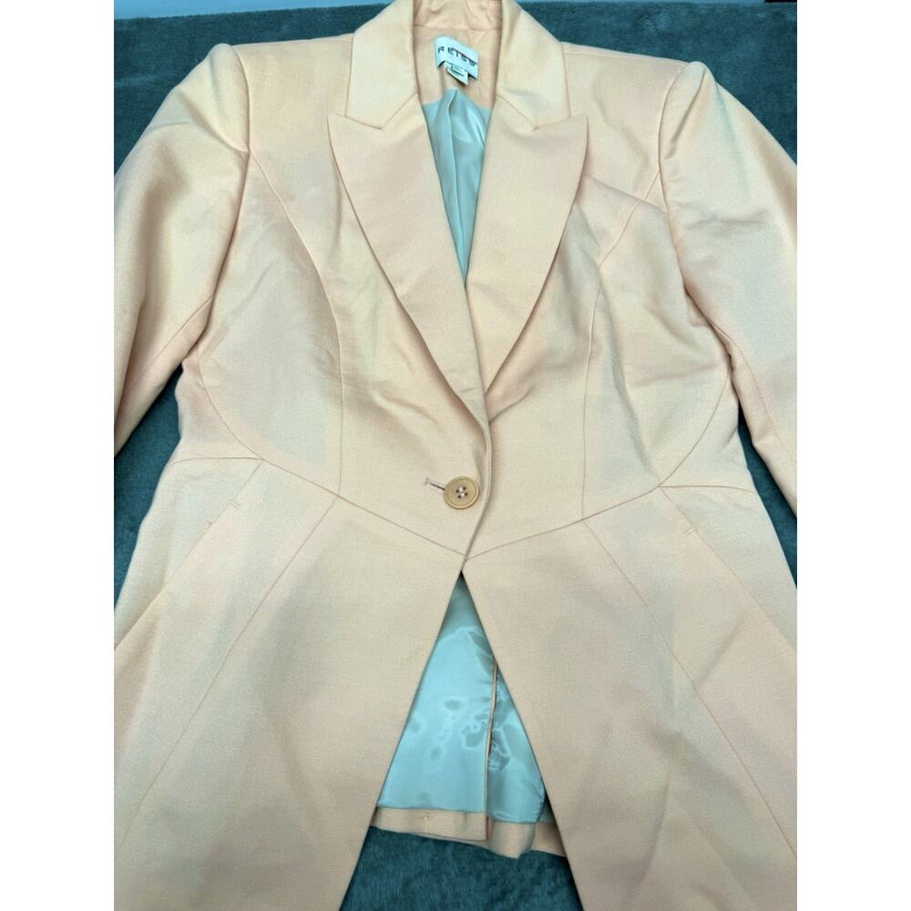 Reiss Santor Peach Wool Blend Seamed One Button Blazer US 2 - Picture 7 of 11